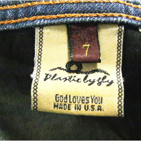 Plastic by Gly Jeans Size 7 Distressed - Picture 3 of 6